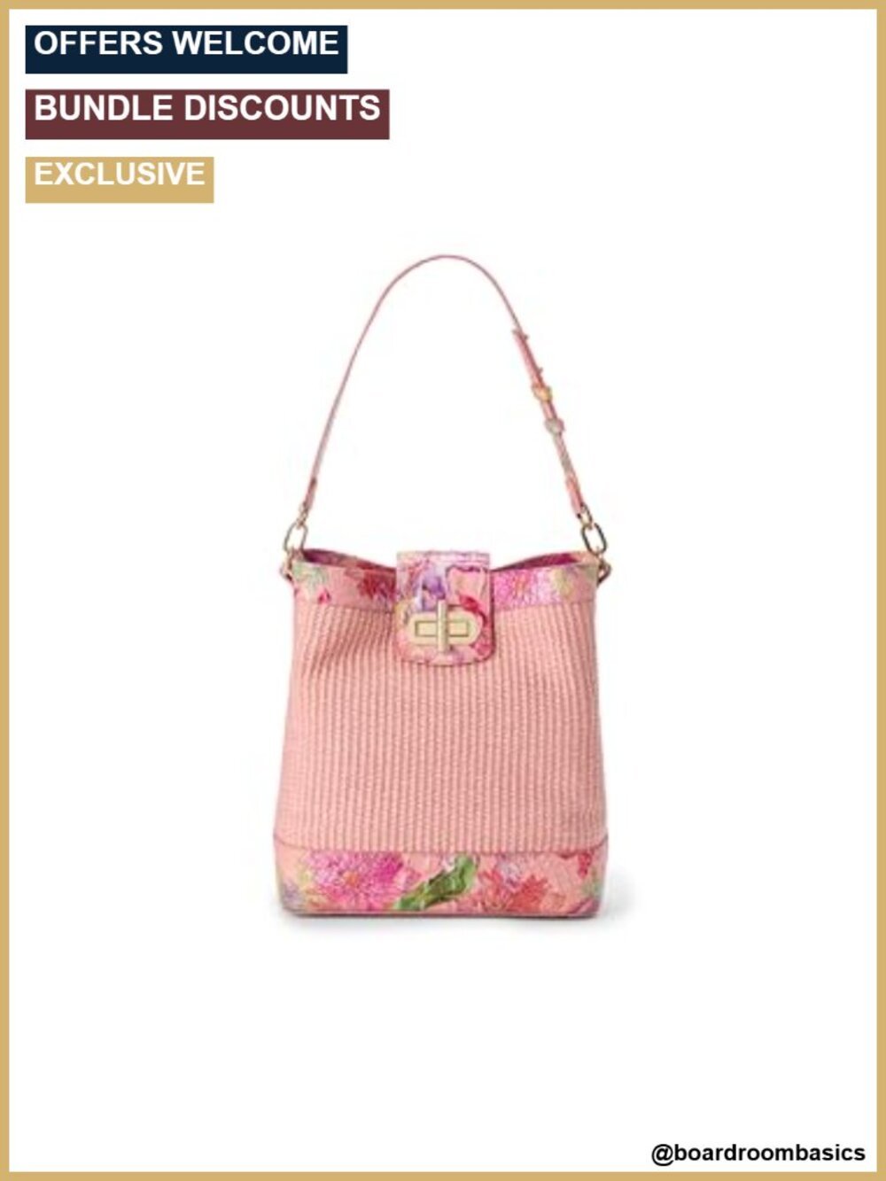 Brahmin Celina Perennial Anthurium Bucket Bag Turn Lock Adjustable Shoulder